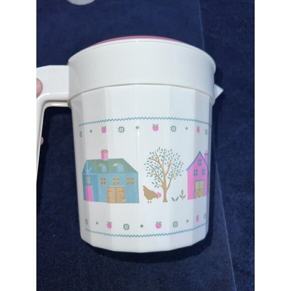 PackerWare Vintage Made In USA 1.5 Quart Plastic Handled Pitcher & 3 Cups - Picture 3 of 11